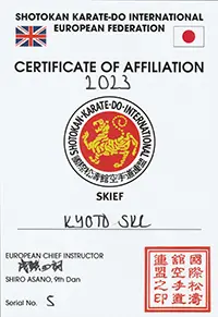 Kyoto Karate SKIFGB 2023 Affiliation