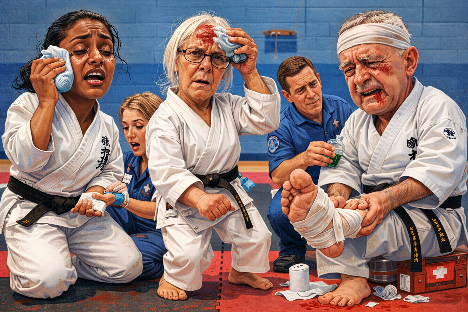 First Aid - comical Kyoto members need first aid