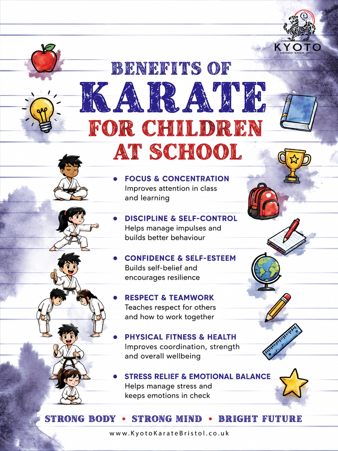 Kyoto Karate in Bristol - Benefits of Karate for Schoolchildren Benefits of Karate for School kids