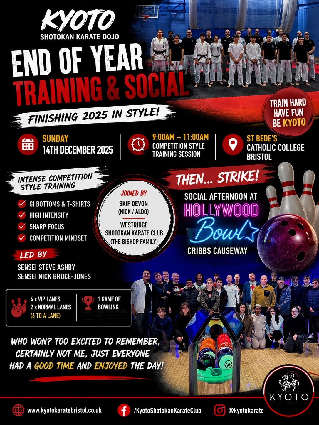 Kyoto - End of year bowling social at Cribbs Causeway